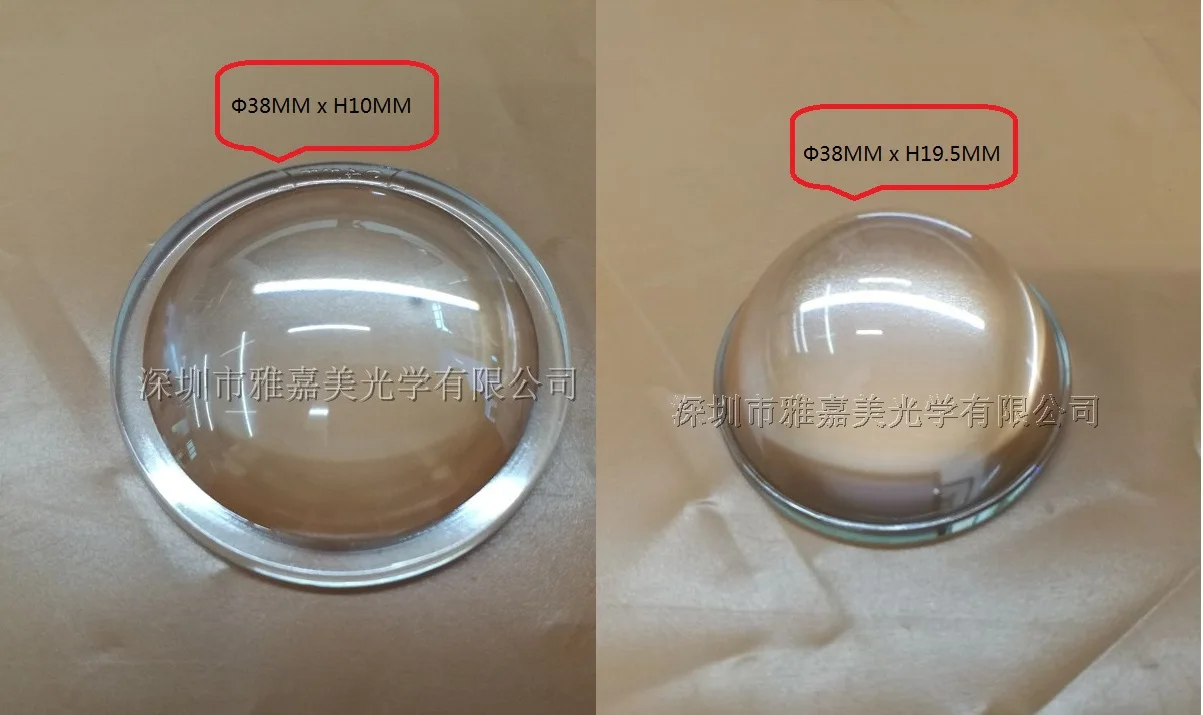 

5pcs Flat-convex Lens of Torch Glass with Diameter of 38MM and Height of 19.5MM and 10MM Optical LED Lens