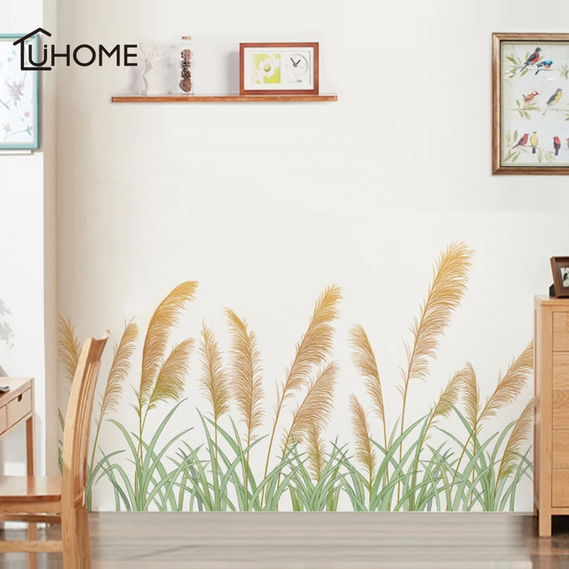 Свежие тростниковые настенные Стикеры декоративные обои для гостиной