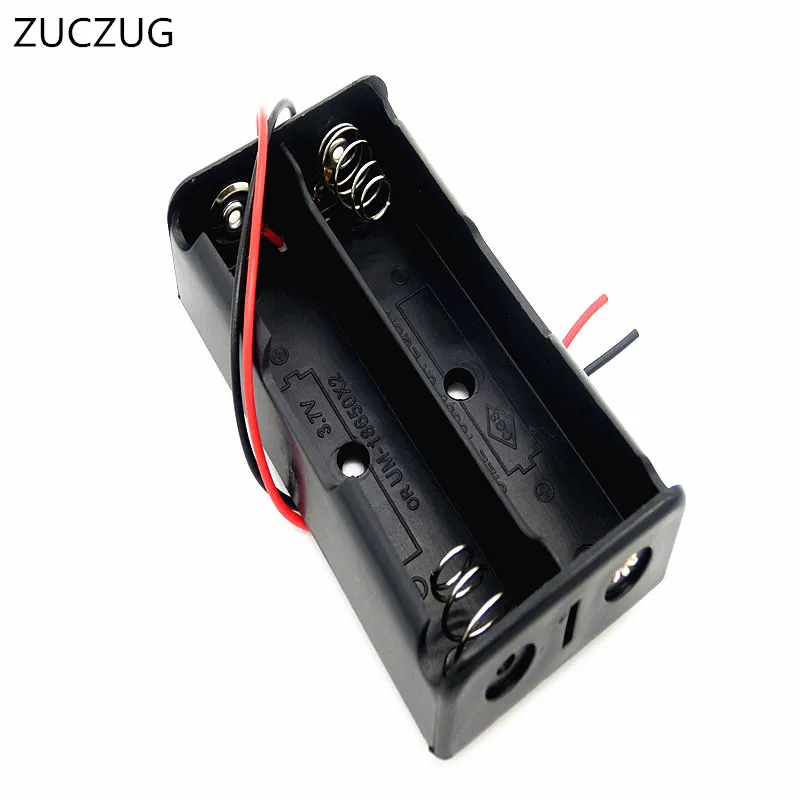 

ZUCZUG Battery Storage Case Plastic Box Holder with 6'' Cable Lead for 2 x AA 1.5V Battery Soldering Connecting Black Wholesale