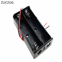 zuczug battery storage case plastic box holder with 6 cable lead for 2 x aa 1 5v battery soldering connecting black wholesale