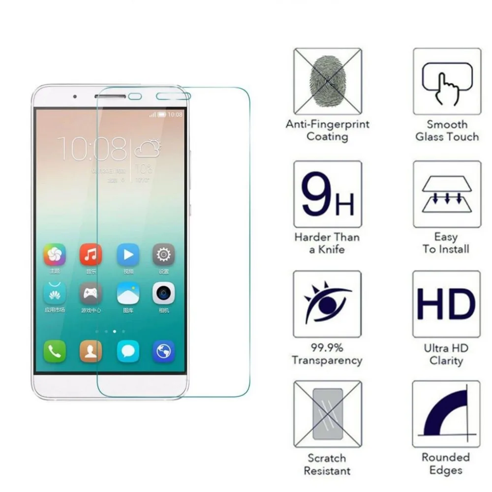 Закаленное Стекло Для Huawei Honor 7I HP01 Телефон 9 H 0.33 мм закаленное протектор экрана