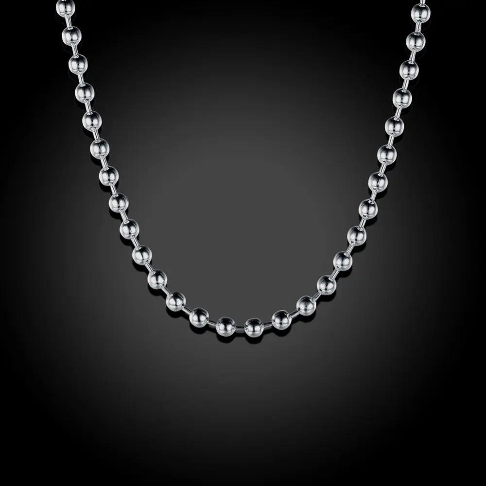 

Pearl Chain Classic 3mm,2018 Brand New Glam Fashion Jewelry Europe Style Soul 925 Sterling Silver Bijoux Gift For Men Women