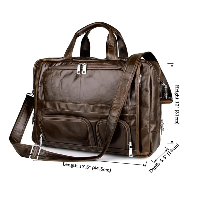 Вместительная сумка из 100% натуральной воловьей кожи для мужчин