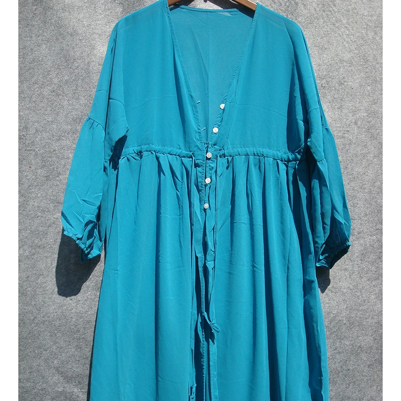 Новинка шифоновое пляжное длинное платье Летнее бикини накидка для пляжа Парео