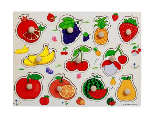 3016 Fruit Детские игрушки Монтессори деревянная головоломка ручной захват доска обучающая деревянная игрушка мультфильм автомобиль морские животные головоломка детский подарок GYH - Цвет: 3016 Fruit