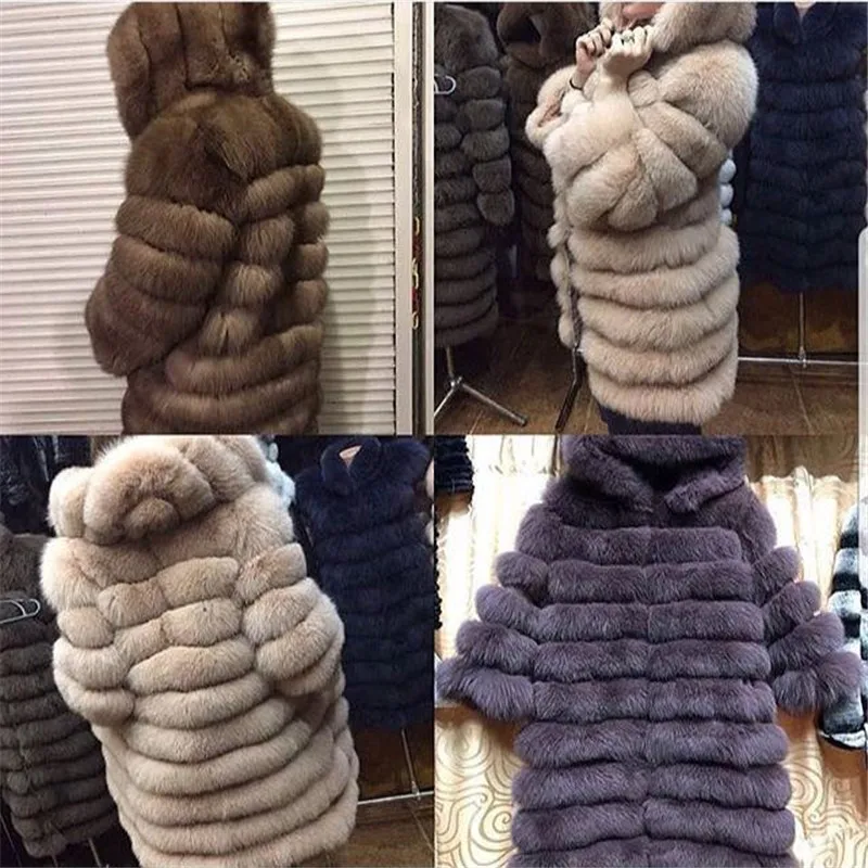 TOPFUR 2021 Winter Natural Real Fox Fur Thick Warm Winter Jacket Genuine Fur With Hood Casual Outerwear Slim Female Basic Coats