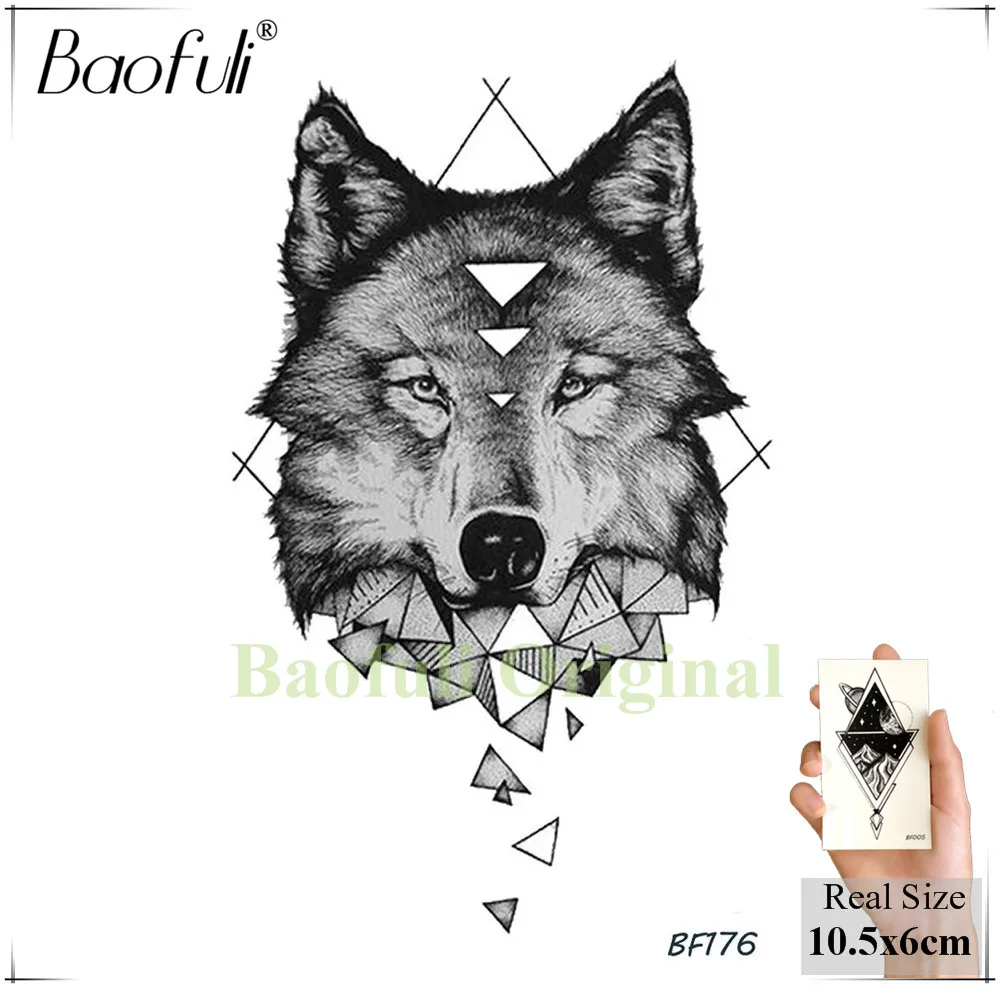Временная тату Baofuli Star Fox водонепроницаемая фальшивая Геометрическая черная