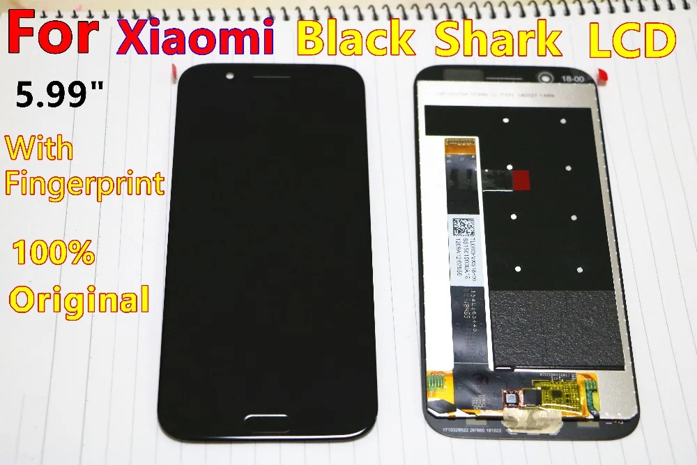 Оригинальный Для Black shark LCD xiaomi черный Акула дисплей сенсорный экран с отпечатком