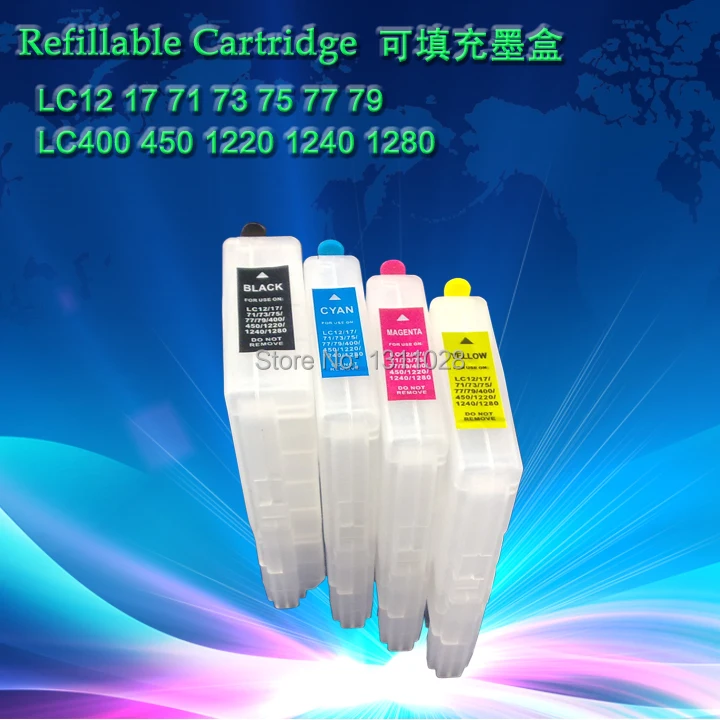 Стандартный пополняемый картридж для струйной печати INK WAY LC1220 LC1240 LC1280 LC40 LC73 LC77 LC71