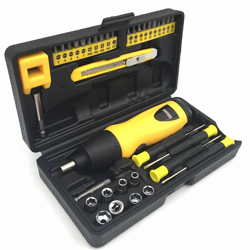 

36Pcs Dry Battery Electric Screwdriver Combination Set Mini Cordless Drill Household Repair Tool Kit