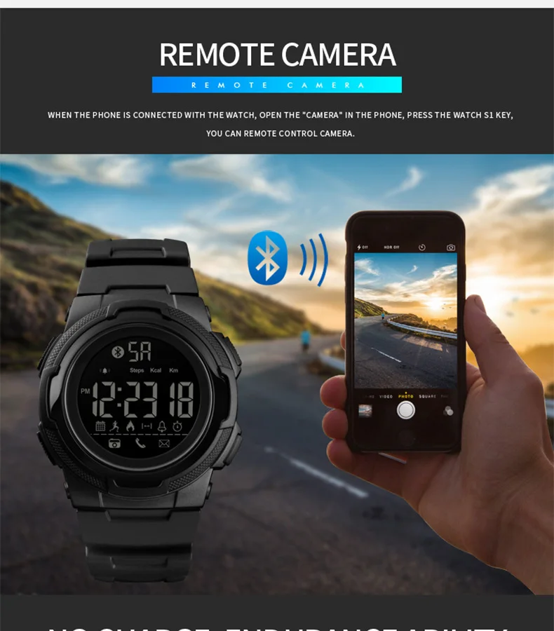 SKMEI новые часы мужские спортивные часы Bluetooth умные цифровые часы мужские s Топ люксовый бренд водонепроницаемые часы Relogio Masculino