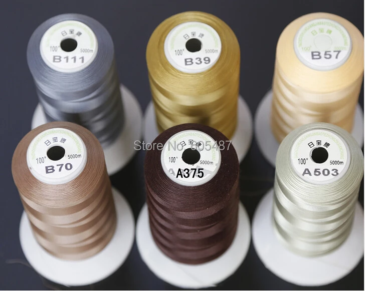 Бесплатная доставка полиэстер шелковая нить 5000 м/шт. оверлок для костюм рубашка