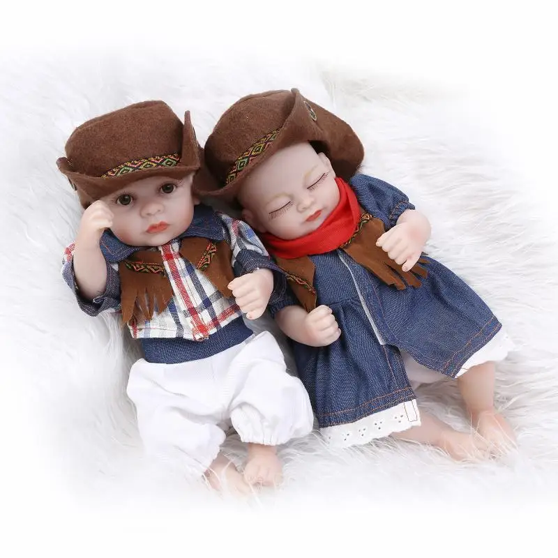 Bath Water New Cowboy Style 100% Full Silicone Reborn Dolls Fashion High Realistic 27cm Doll Toys for Children | Игрушки и хобби