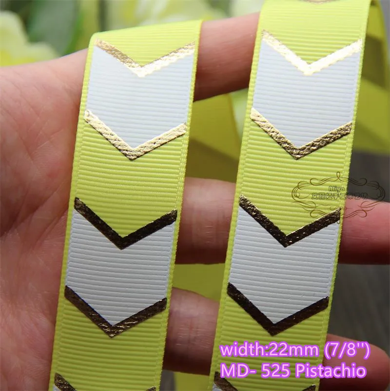 13 colors to select 10 yards 7/8'' Chevron Hot Stamped Printed Grosgrain Ribbon Tapes hairbow gift pack clothing Bowknot diy | Дом и