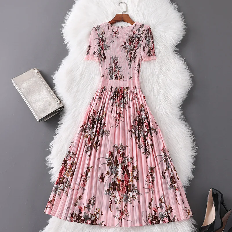 2019 Элегантное летнее дизайнерское платье Женская мода vestidos de verano короткий рукав