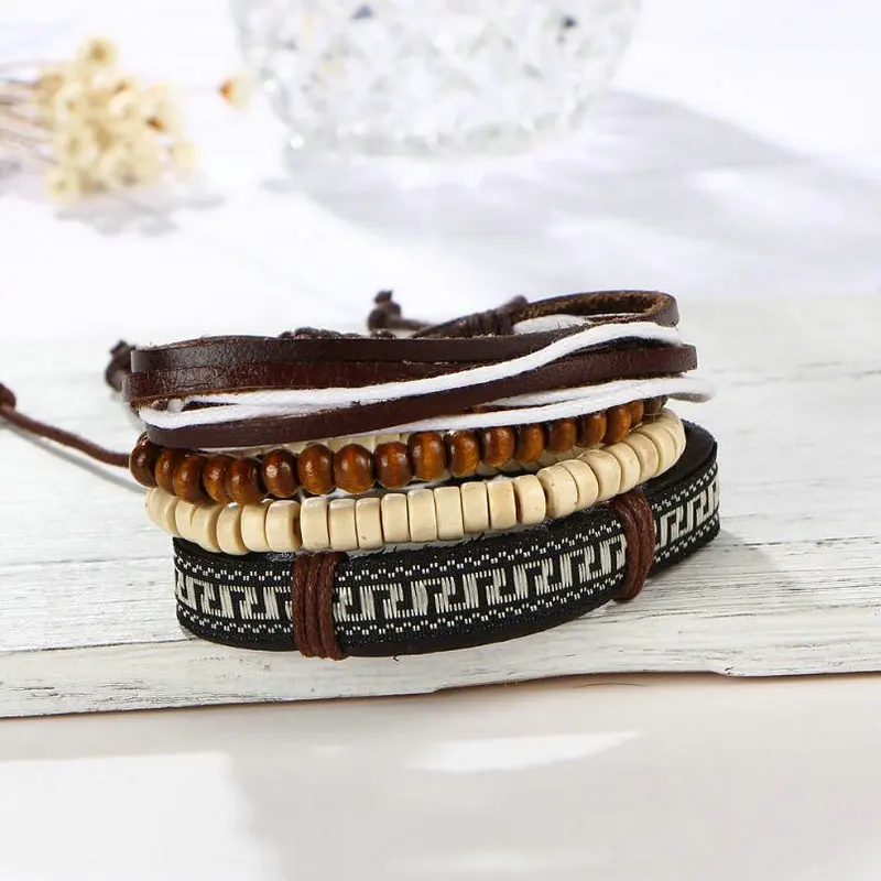 Европа и Соединенные Штаты Америки Нью Деревянные бисера веревочные браслеты