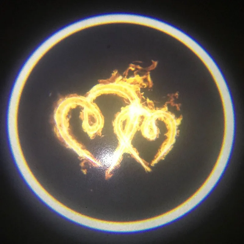 Two Hearts 1 шт., беспроводной Автомобильный Дверной светильник, проектор, логотип, призрак, тень, лампа для Renault, peugeot, Jeep, Subaru, hyundai, Nissan, автомобильный светильник - Испускаемый цвет: Two Hearts