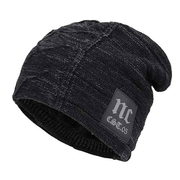 black hat Xlamulu Skullies Beanies Зимние шапки для мужчин вязаная шапка для женщин Gorras мешковатая теплая мягкая Балаклава для шеи мужская Шапочка Шапочки - Color: black hat