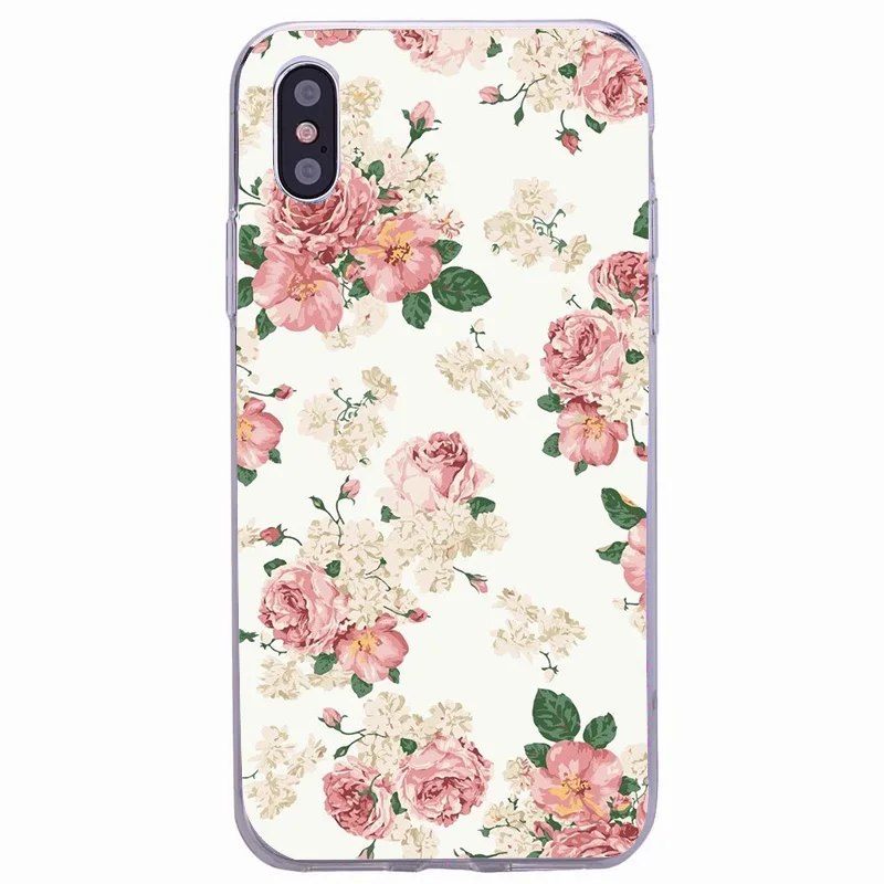 Милый чехол для телефона iphone XS Max XR X 6 6s 7 8 plus 5S SE 5 модные мягкие чехлы с цветочным