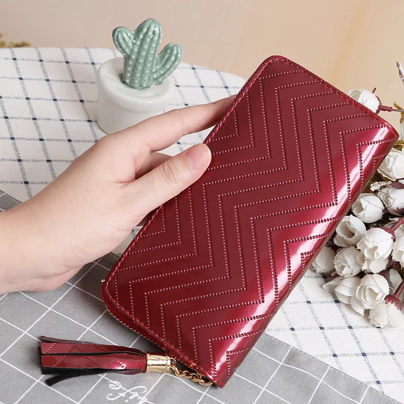 

Women Wallets Purse Plaid Pu Leather Tassel Long Wallet Hasp Cell Phone Pocket Card Holders Ladies Wallets Purse Money Coin