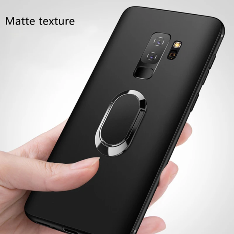 Матовый чехол для телефона с кольцевой пряжкой samsung Galaxy C S Note 6 7 8 9 Edge Plus Pro защитный