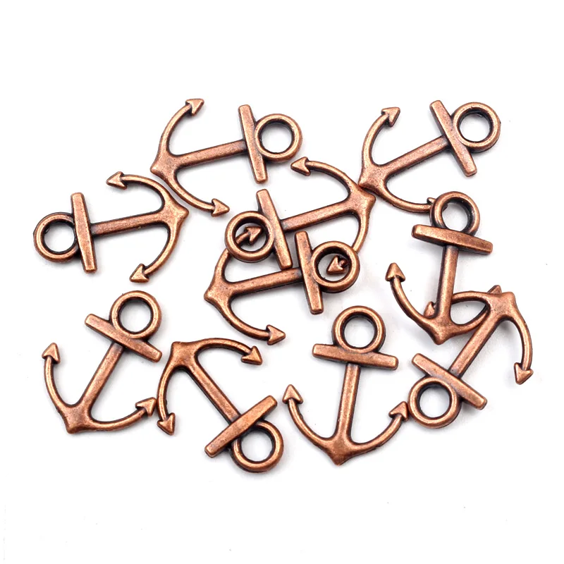 Ancient Red Copper 50 шт. цинк металл сплав якорь подвески кулон ювелирный поиск винтажные Подвески для изготовления украшений ожерелья ручной работы - Окраска металла: Ancient Red Copper