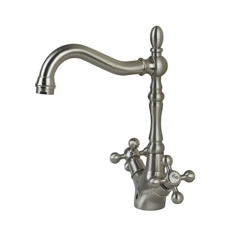 Brushed Nickel 2 KEMAIDI античная латунь& хром& Матовый никель ванная раковина смеситель для раковины Ретро 2 ручки 1 отверстие кран на бортике - Цвет: Brushed Nickel 2