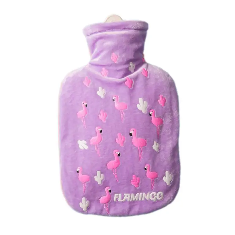 Purple Горячая Распродажа, сумка для бутылки с водой, Вельветовая ткань, милый мультяшный фламинго, кактус, грелка для рук, Взрывозащищенная сумка, термо для рук - Цвет: Purple