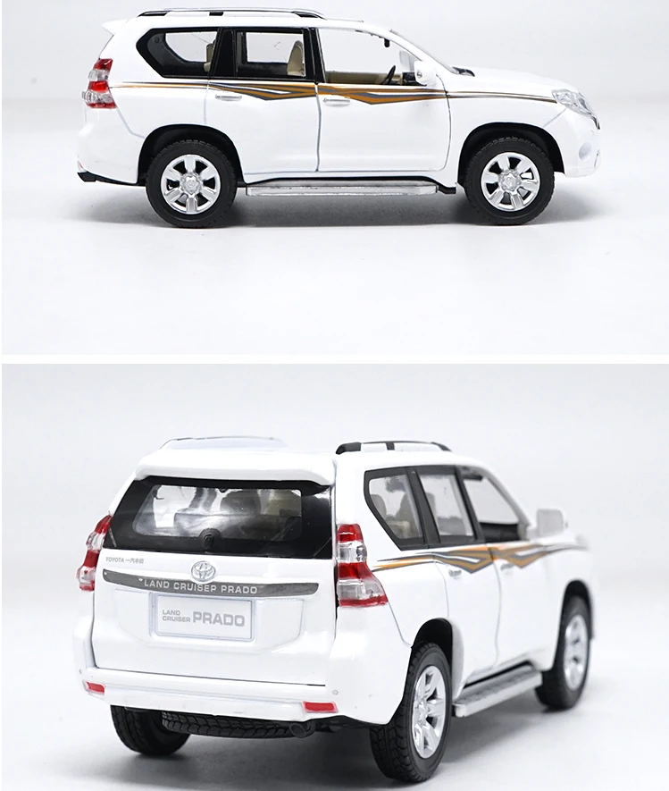 1:32 весы литья под давлением игрушка модель Toyota Land Cruiser Prado внедорожник со звуком светильник автомобилей Вытяните назад образовательные коллекция детский подарок