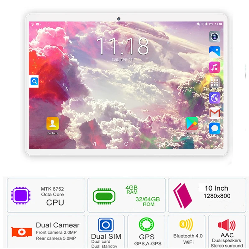 2019 новейший 10-дюймовый планшет с восьмиядерным процессором Android 8 0 4 Гб ОЗУ 64 ПЗУ
