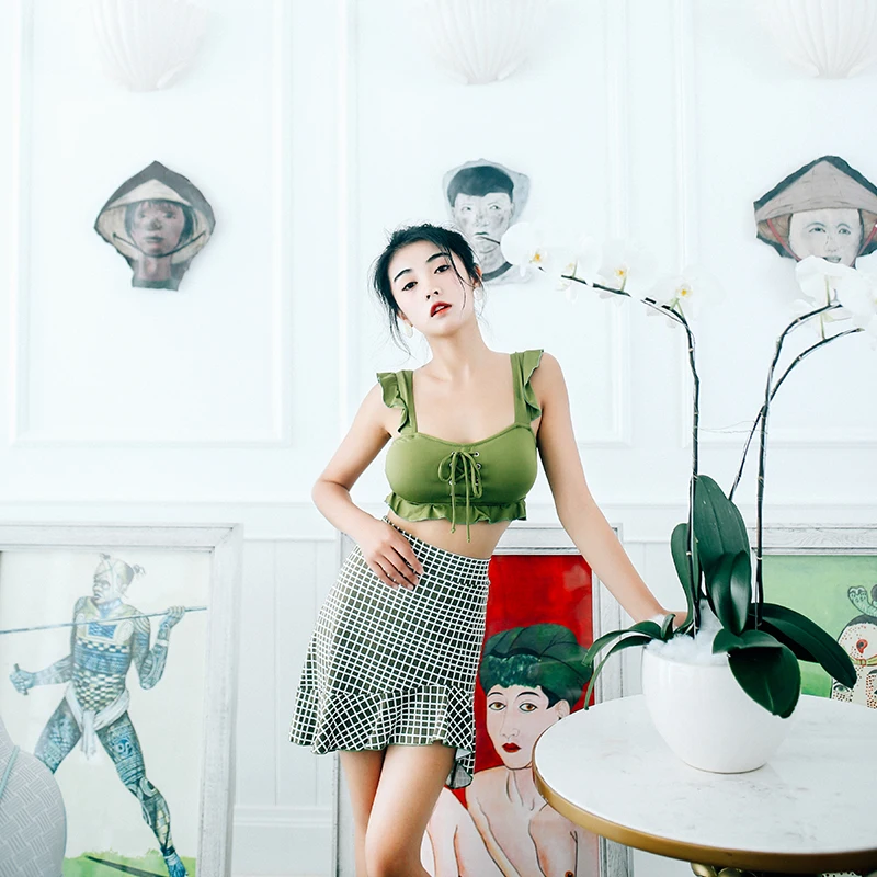 Одежда для плавания женский Полосатый Танкини набор 2019 купальники купальный