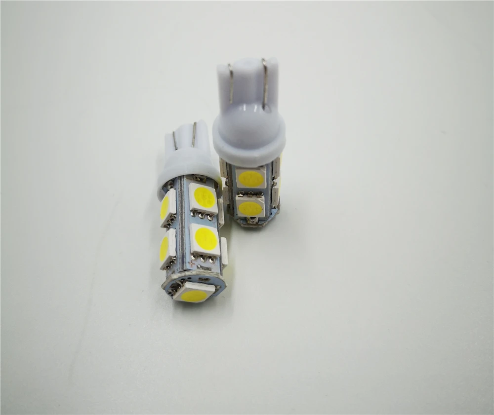 10 шт. Автомобильный светодиодный 194 168 W5W T10 9SMD 5050 светодиодный автомобильный мобильный задний указатель Поворота Боковой габаритный светильник-излучающая Диодная лампа