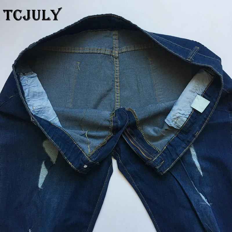 TCJULY/Новое поступление большие размеры 6XL 7XL рваные джинсы женские обтягивающие
