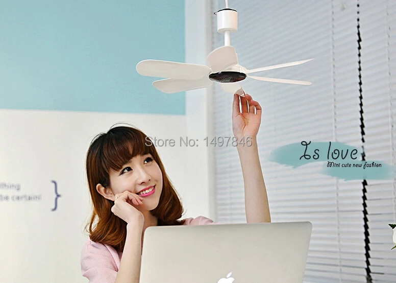 7W Ultra-quiet Six Leaves Small household ceiling fan breeze mosquito nets hanging student dormitory Mini | Бытовая техника