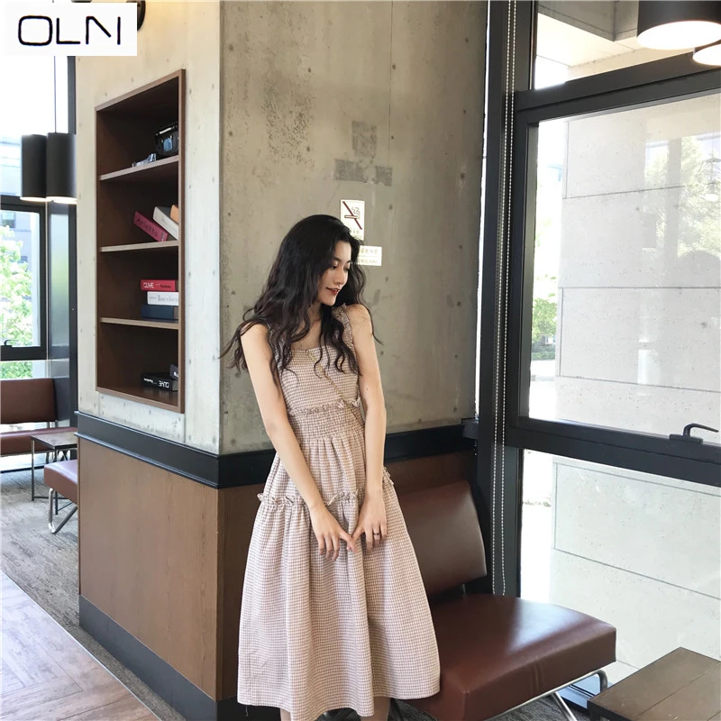 Корейское летнее платье vestidos Новое поступление универсальное нежное Розовое