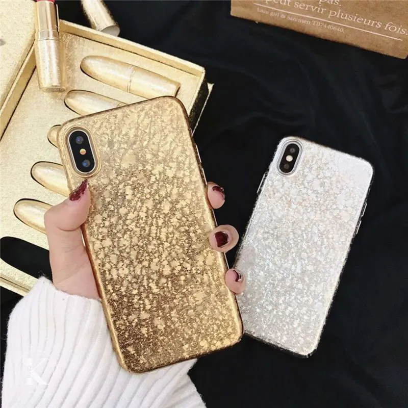 Чехол для телефона Boucho Bling Shining Powder с блестками iphone X чехлы Apple 6 6s 7 8 Plus простая