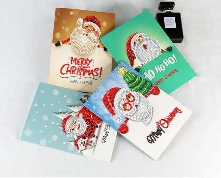 Золотой панорама Рождественская открытка подарок 5D сделай сам полностью круглый