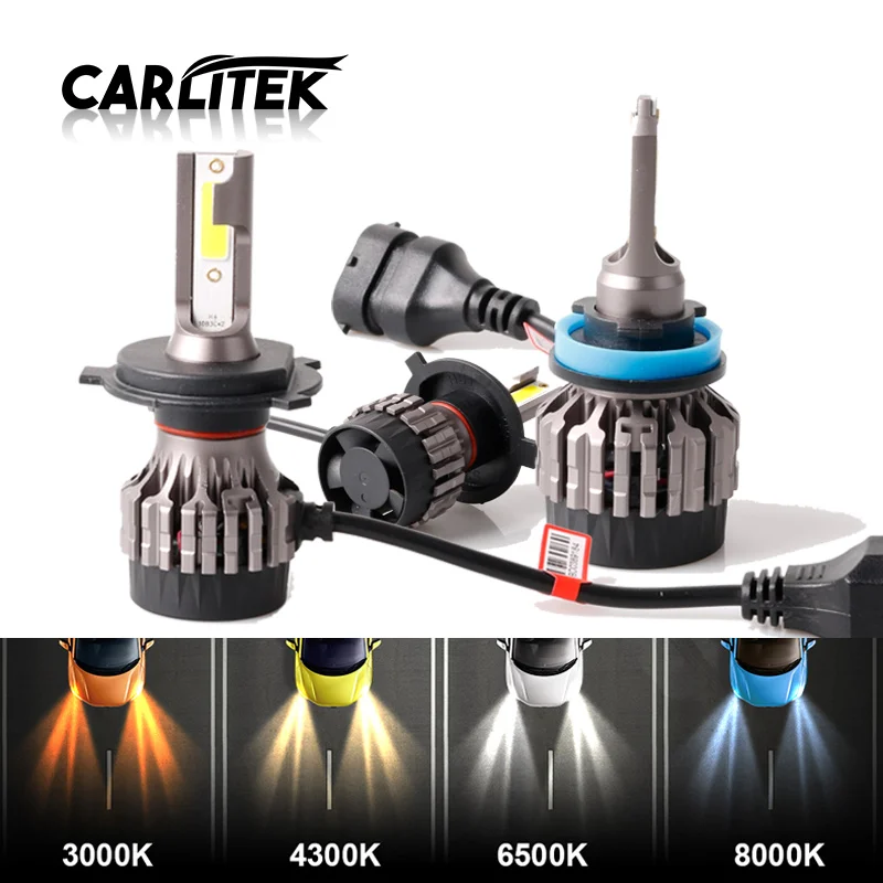 CARLitek Mini Led H3 H1 H4 H7 H11 лампа для автомобильных фар 9005 9006 H8 H9 HB3 HB4 8000LM 3000K 4300K 6500K 8000K