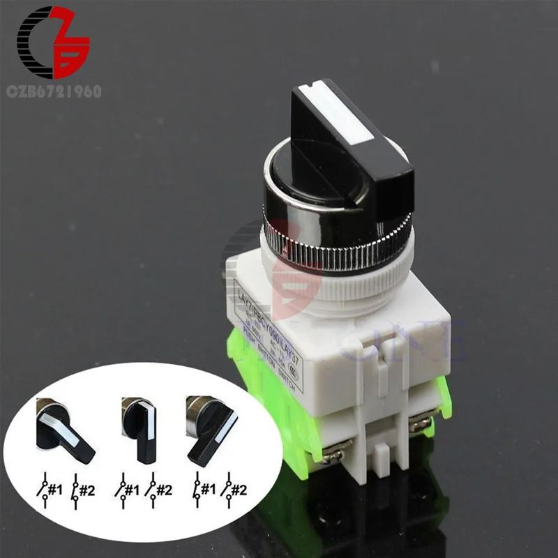 

LAY7-20X/3 Rotary Switch 3 Position 3P Selector Knob Switch Power Ignition 3 Positions OFF-ON OFF-OFF ON-OFF Switch Commutator