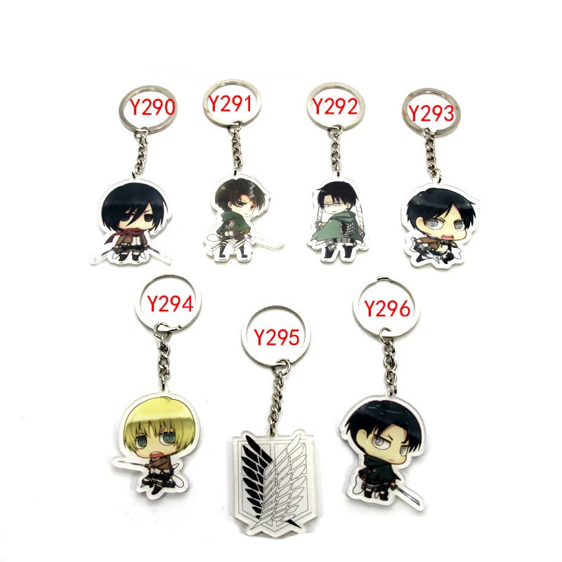 7 шт./компл. Attack on Titan Shingeki no Kyojin Eren Mikasa Ackerman Armin Arlert брелок Подвеска Автомобильный