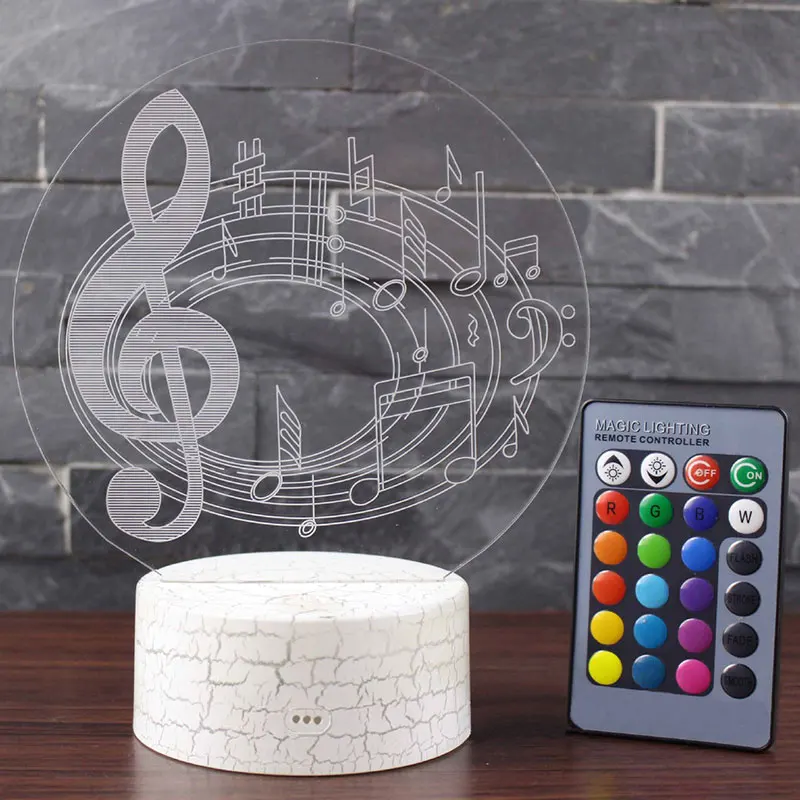 Фото Treble note staves theme 3D Lamp LED night light 7 Color Change Touch Mood Christmas present Dropshippping Лампы и освещение Treble note staves theme 3D Lamp LED night light 7 Color Change Touch Mood Christmas present Dropshippping Лампы и освещение