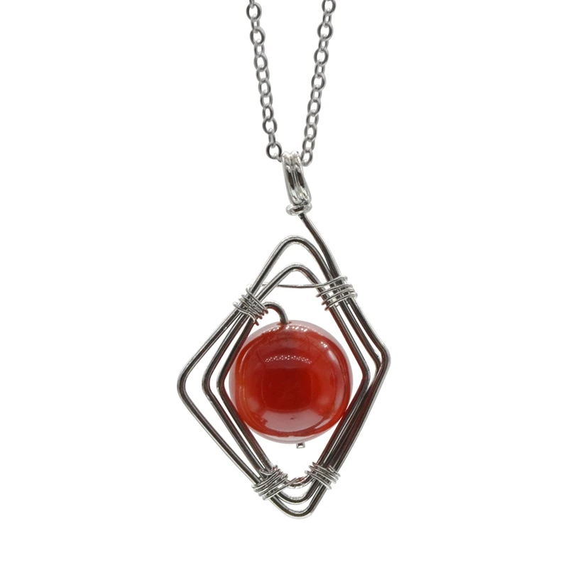 Трендовое ожерелье Нерегулярные ожерелья с подвеской из натурального камня