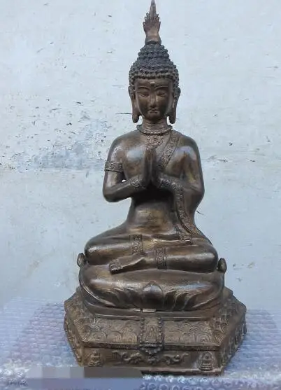 Песня voge Gem S7284 16 &quotТаиланд Тибет Luckly бронза Tathagata Sakyamuni статуя бодхисаттвы