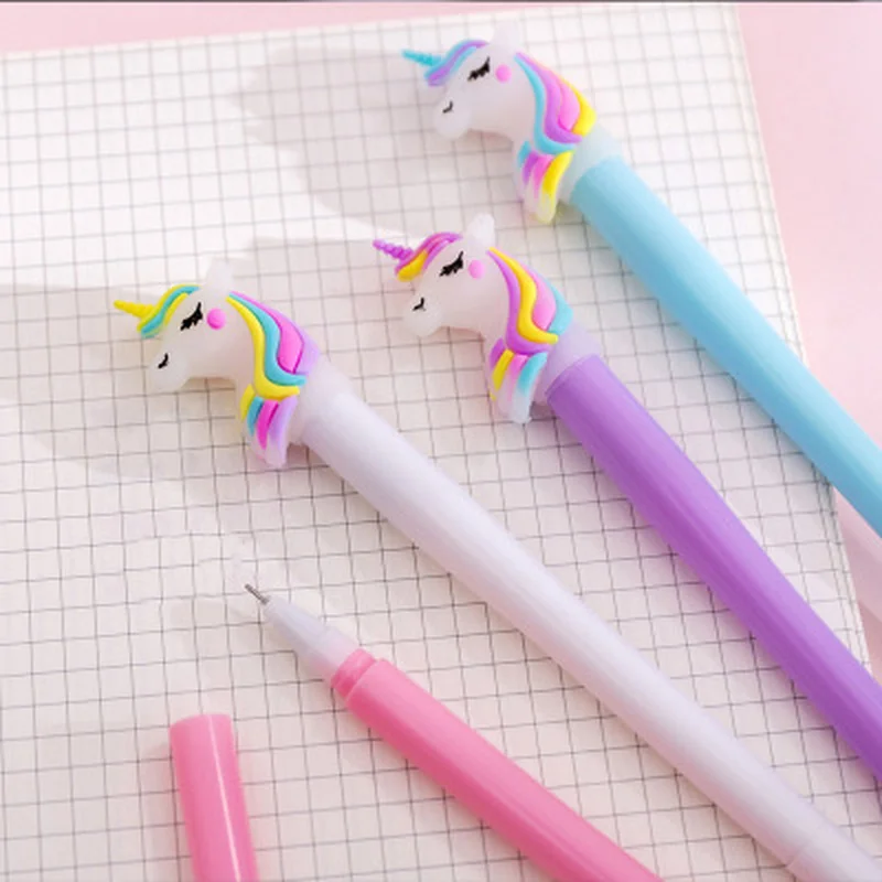 1 шт. Единорог светящаяся гелевая ручка 0 38 мм Kawaii Канцелярские гелевые ручки