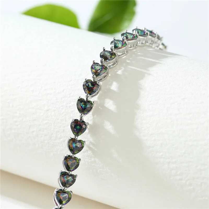 S.VEX Austrian Crystal Bangles Bracelet for Women Pulseras Mujer Rhinestone Sliver Color with Famou Heart Jewelry Erkek Bileklik | Украшения