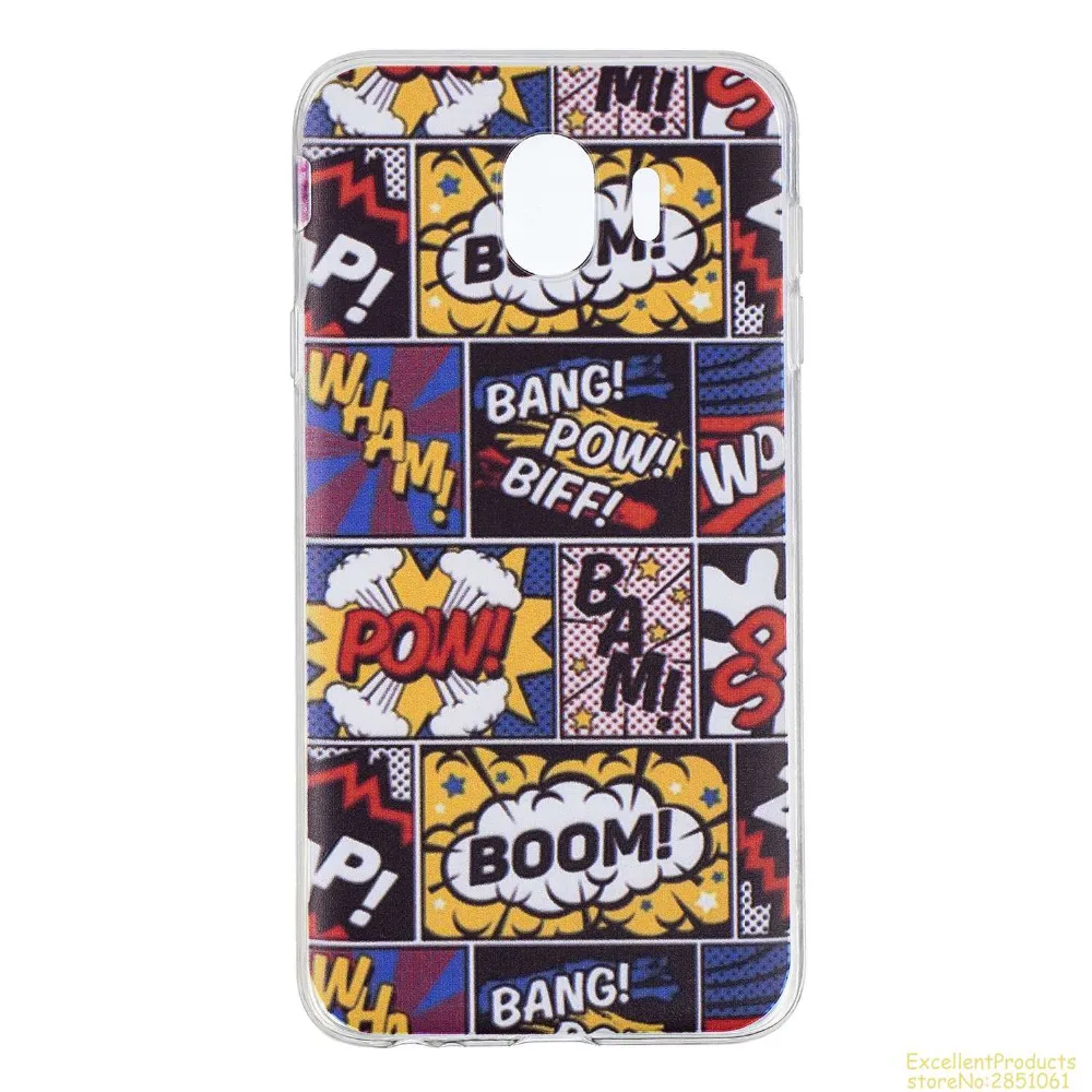 Силиконовый чехол для samsung J4 2018 fundas hoesje милый забавный мультфильм с рисунком