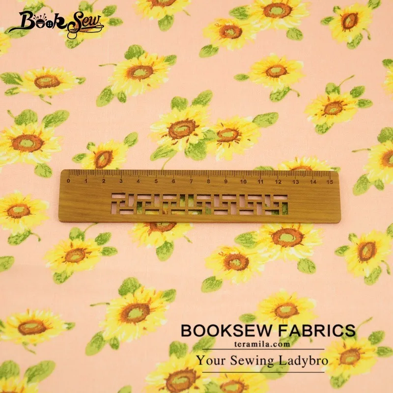 Booksew 100% хлопок поплин Ткань розовый Жир Квартал подсолнечника соизволил мягкий