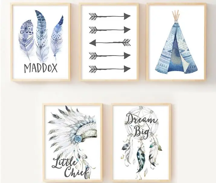 Северный плакат Ловец снов перьевой Wall Art плакаты с живописью Художественная