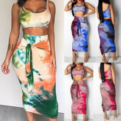 Женский облегающий Топ без рукавов с принтом красителя и галстуком бабочкой