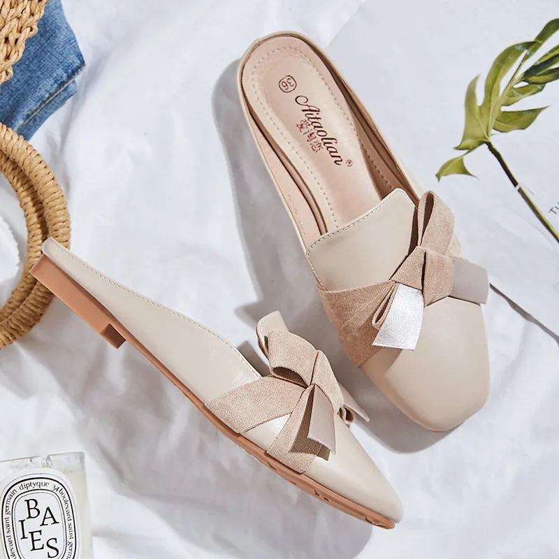 Шлепанцы женские бархатные квадратный носок сланцы тапочки для банкета